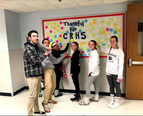 CRHS sharing what they are thankful for.